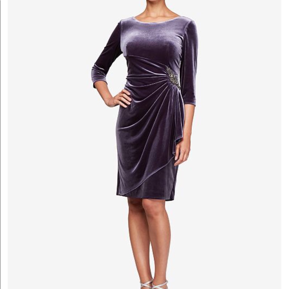 Velvet embellished sheath dress